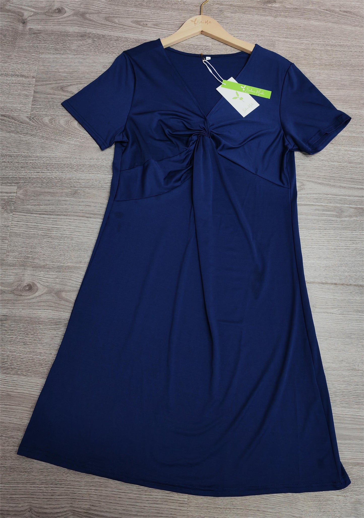 FallStil® - Marineblaues Minikleid mit Twistfront