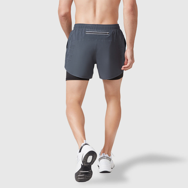 Atmungsaktive Doppelschicht-Sportshorts