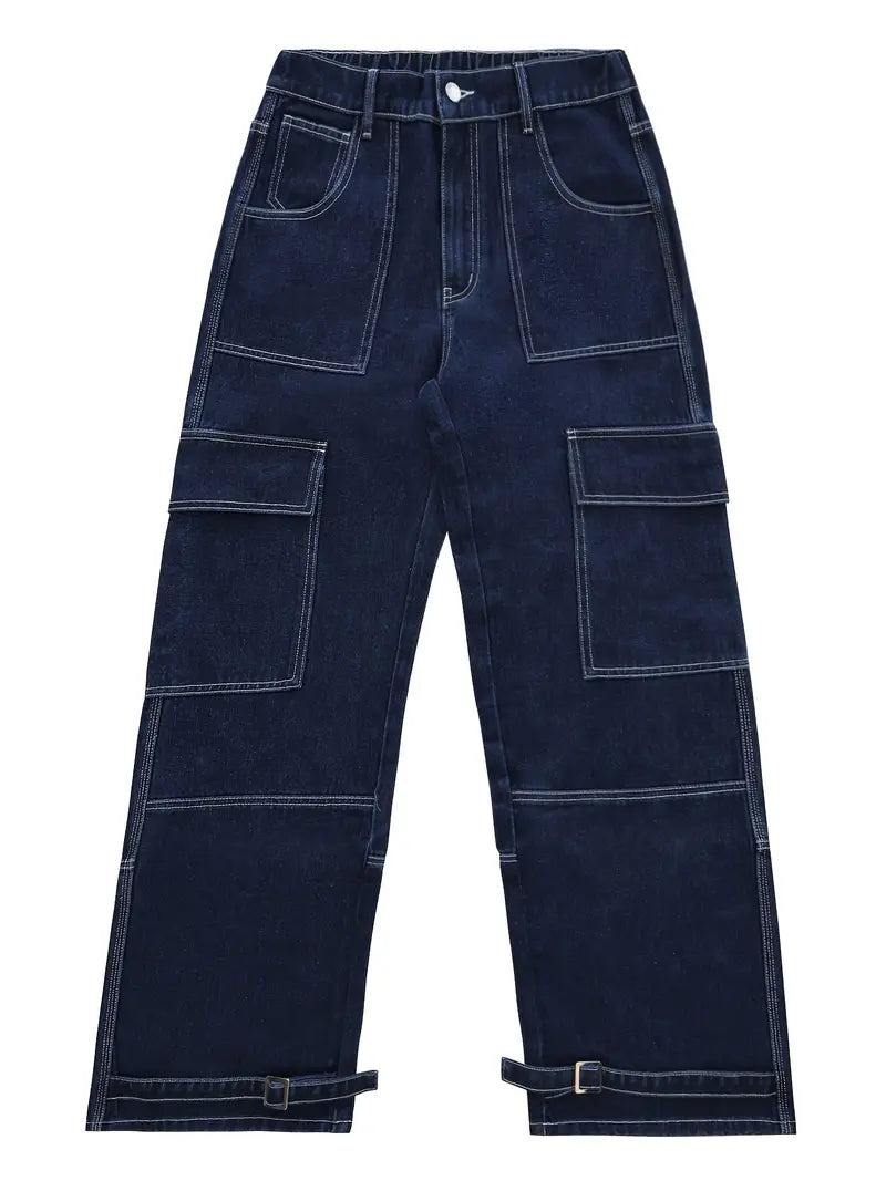 Antony - Denim gerade Baggy Hosen