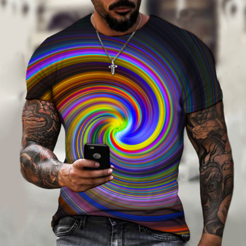 Lässiges Kurzärmliges T-Shirt mit 3D-Digitaldruck für Herren