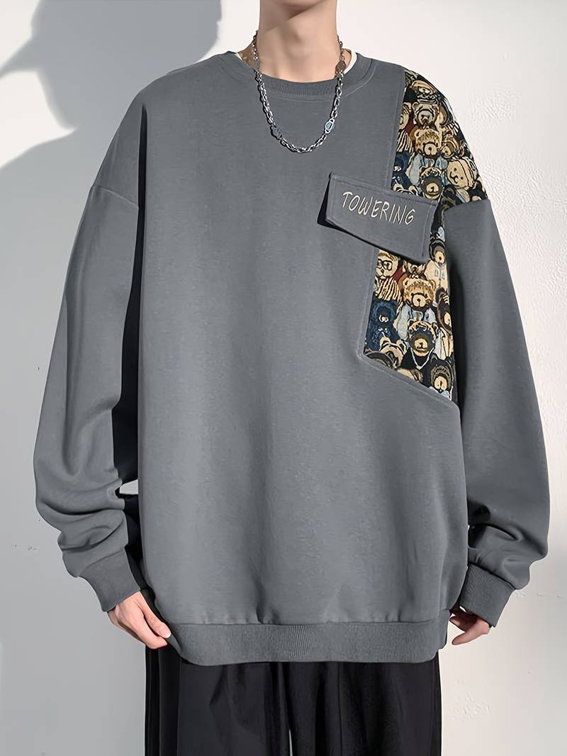 Terry – stylisches sweatshirt mit bärenmuster für herren