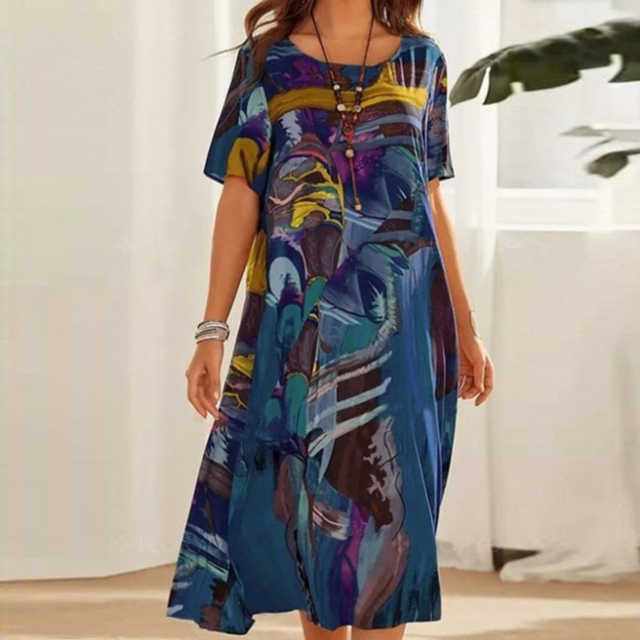 BERTA™ | KLEID MIT AUSGEFALLENEM DRUCK