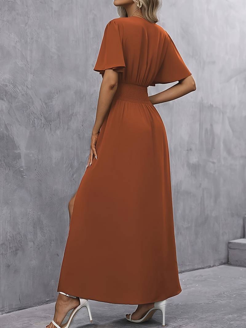 Juliet – kleid mit rüschenkragen und plissierter taille