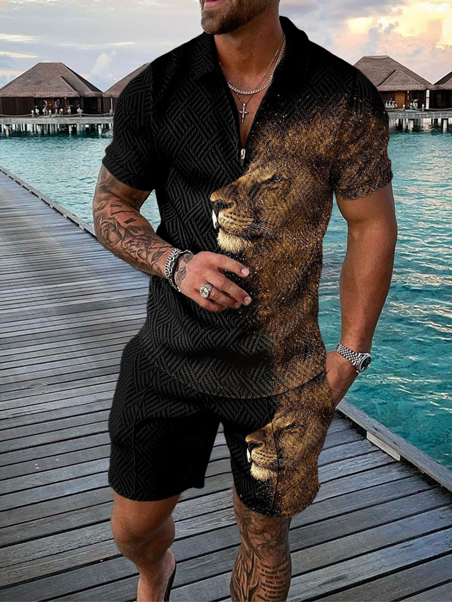 Lion shirt und short co-ord | exklusive Kollektion