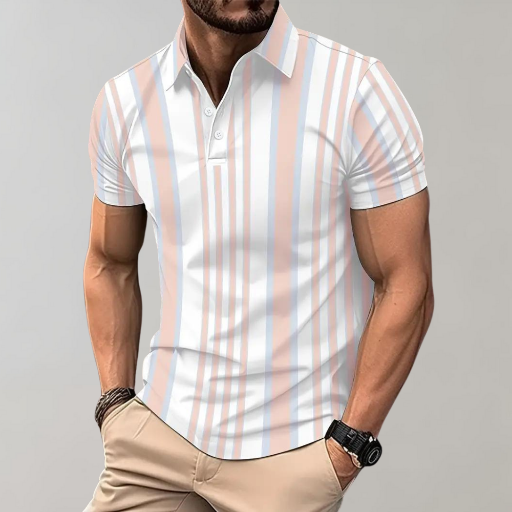 Lässiges gestreiftes Poloshirt für Herren