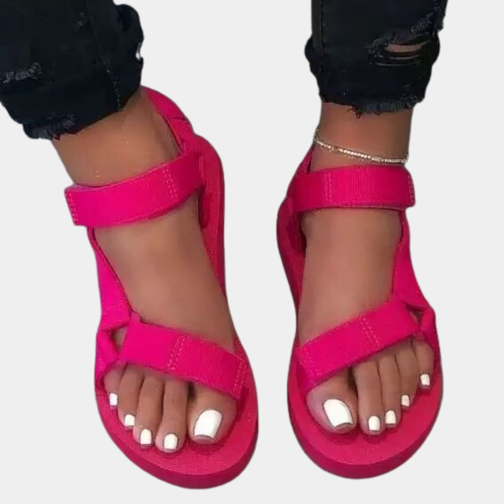 Damen-Sandalen mit farbigem Block