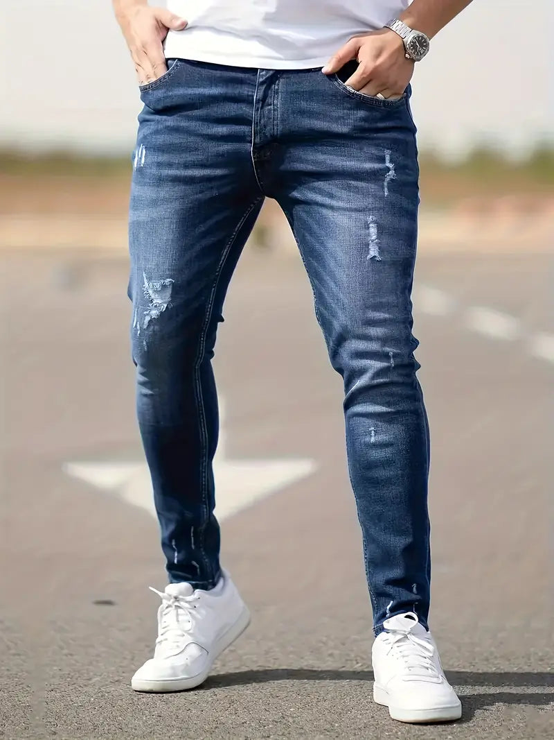 Christopher – röhrenjeans mit rissen für männer