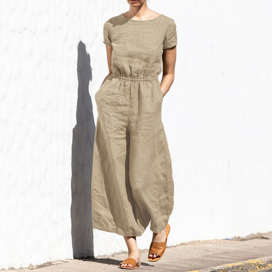 Darla - Jumpsuit aus Baumwolle und Leinen