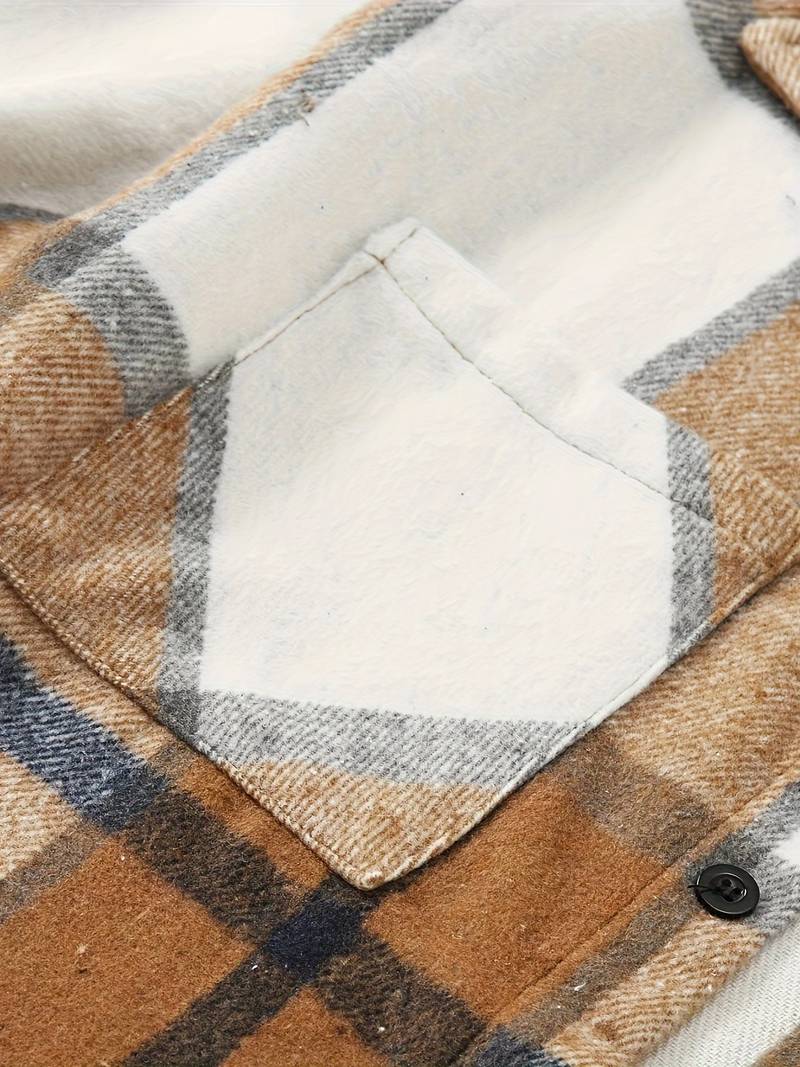 David – langarm-button-down-shirt mit karomuster für herren