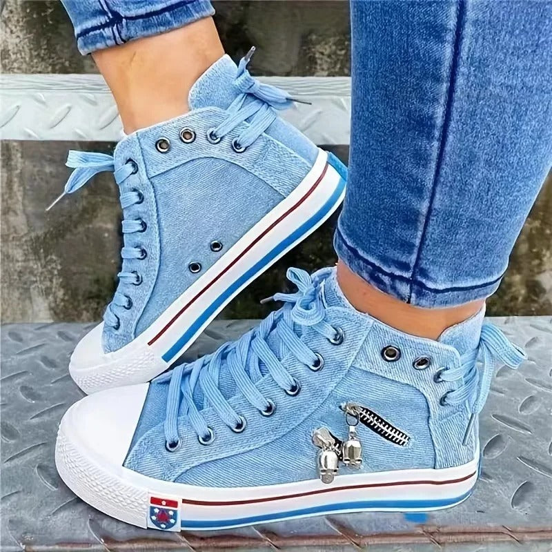 Lisa - Trendige Denim-Sneaker mit Reißverschluss