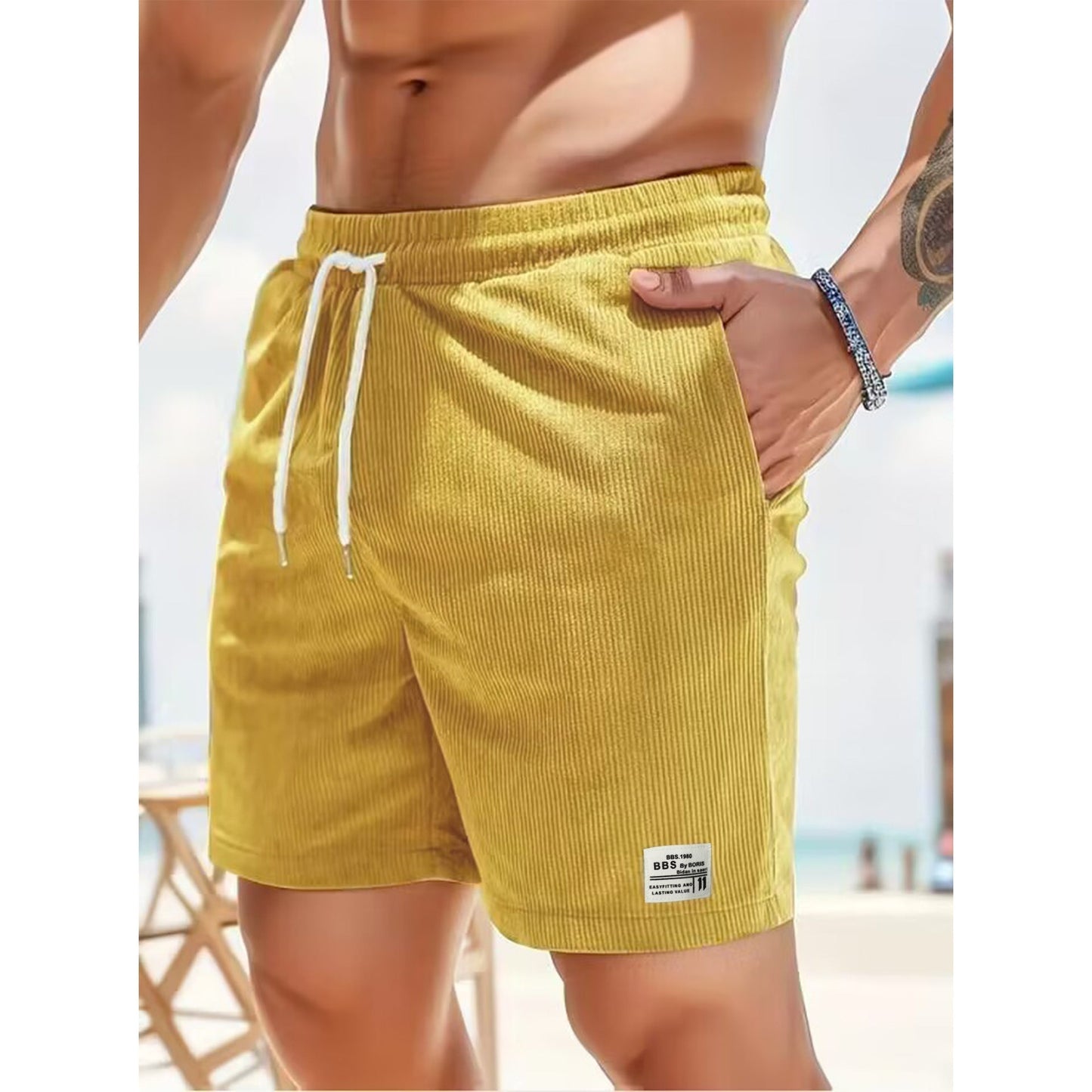 Azure Freizeit-Shorts Für Herren Mit Großen Taschen